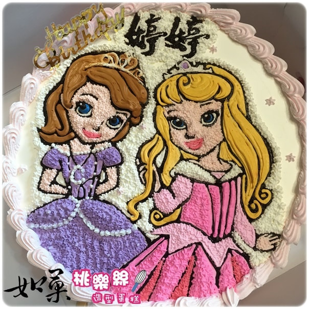 迪士尼公主造型蛋糕_K398,disney princess cake_K398
