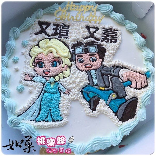艾莎公主客製蛋糕_k222,elsa Princess cake customized_K222