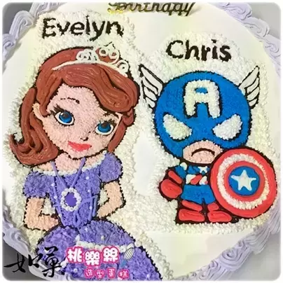 美國隊長蛋糕,美國隊長造型蛋糕,漫威蛋糕,漫威英雄蛋糕,超級英雄蛋糕, Captain America Cake, Marvel Cake, Superhero cake,蘇菲亞蛋糕,蘇菲亞公主蛋糕,小公主蘇菲亞蛋糕, Sofia Cake, Sofia the First Cake