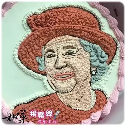 英國女王蛋糕, cake portrait, Queen Elizabeth cake, portrait cake 