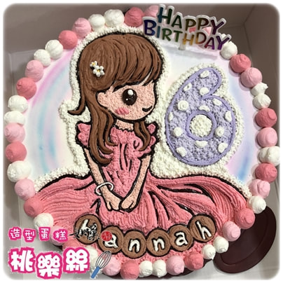 客製化蛋糕_荷娜6歲, Custom cartoon Cake_6st