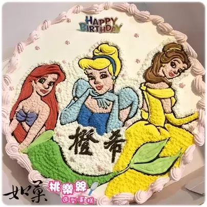 迪士尼公主蛋糕,小美人魚蛋糕,愛麗兒蛋糕,灰姑娘蛋糕,貝兒蛋糕,貝兒公主蛋糕, Disney Princess Cake, Ariel Cake, Cinderella Cake, Belle Cake