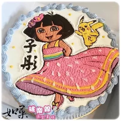 朵拉蛋糕,朵拉造型蛋糕,朵拉卡通蛋糕,皮卡丘蛋糕,皮卡丘造型蛋糕,皮卡丘卡通蛋糕, Dora Cake, Pikachu Cake