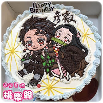 鬼滅之刃蛋糕,鬼滅之刃造型蛋糕, Tanjirou and Nezuko Cake, Demon Slayer Cake, Kamado Cake, Kimetsu no Yaiba Cake