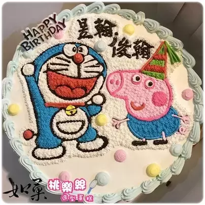 喬治蛋糕,喬治豬蛋糕,喬治豬造型蛋糕,喬治豬卡通蛋糕,哆啦a夢蛋糕,小叮噹蛋糕,機器貓蛋糕, George Pig Cake, Doraemon Cake