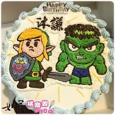 浩克蛋糕,浩克造型蛋糕,薩爾達林克 蛋糕,漫威蛋糕,漫威英雄蛋糕,超級英雄蛋糕, Hulk Cake, Marvel Cake, Superhero cake, Link Cake