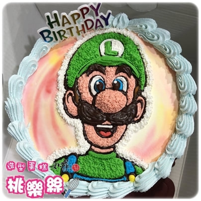 路易吉蛋糕,路易吉生日蛋糕,路易吉造型蛋糕,路易吉卡通蛋糕,路易吉客製化蛋糕, Luigi Cake, Luigi Birthday Cake
