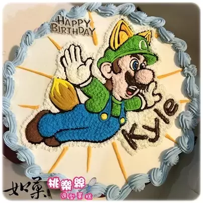 路易吉蛋糕,瑪利兄弟蛋糕,路易吉造型蛋糕,瑪利兄弟造型蛋糕,路易吉生日蛋糕, Luigi Cake, Luigi Birthday Cake, Super Mario Bros Cake, Mario Bros Cake, Switch Cake