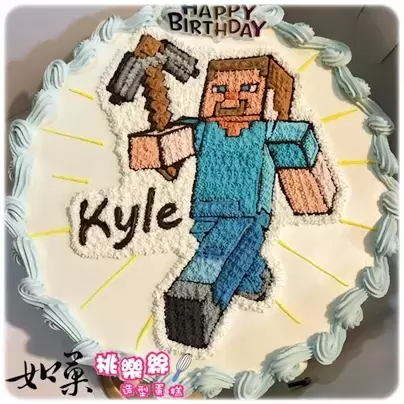 創世神 蛋糕,創世神 造型 蛋糕,創世神 生日 蛋糕,創世神 遊戲 蛋糕,創世神 史帝夫 蛋糕,Steve Minecraft Cake,Minecraft Cake