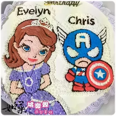 蘇菲亞蛋糕,蘇菲亞公主蛋糕,小公主蘇菲亞蛋糕,迪士尼公主蛋糕,美國隊長蛋糕, Sofia Cake, Sofia the First Cake, Disney Princess Cake, Captain America Cake
